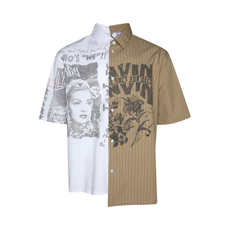 Рубашка Lanvin x Future Cropped Asymetric Short-Sleeve 'Off White', белый фотографии