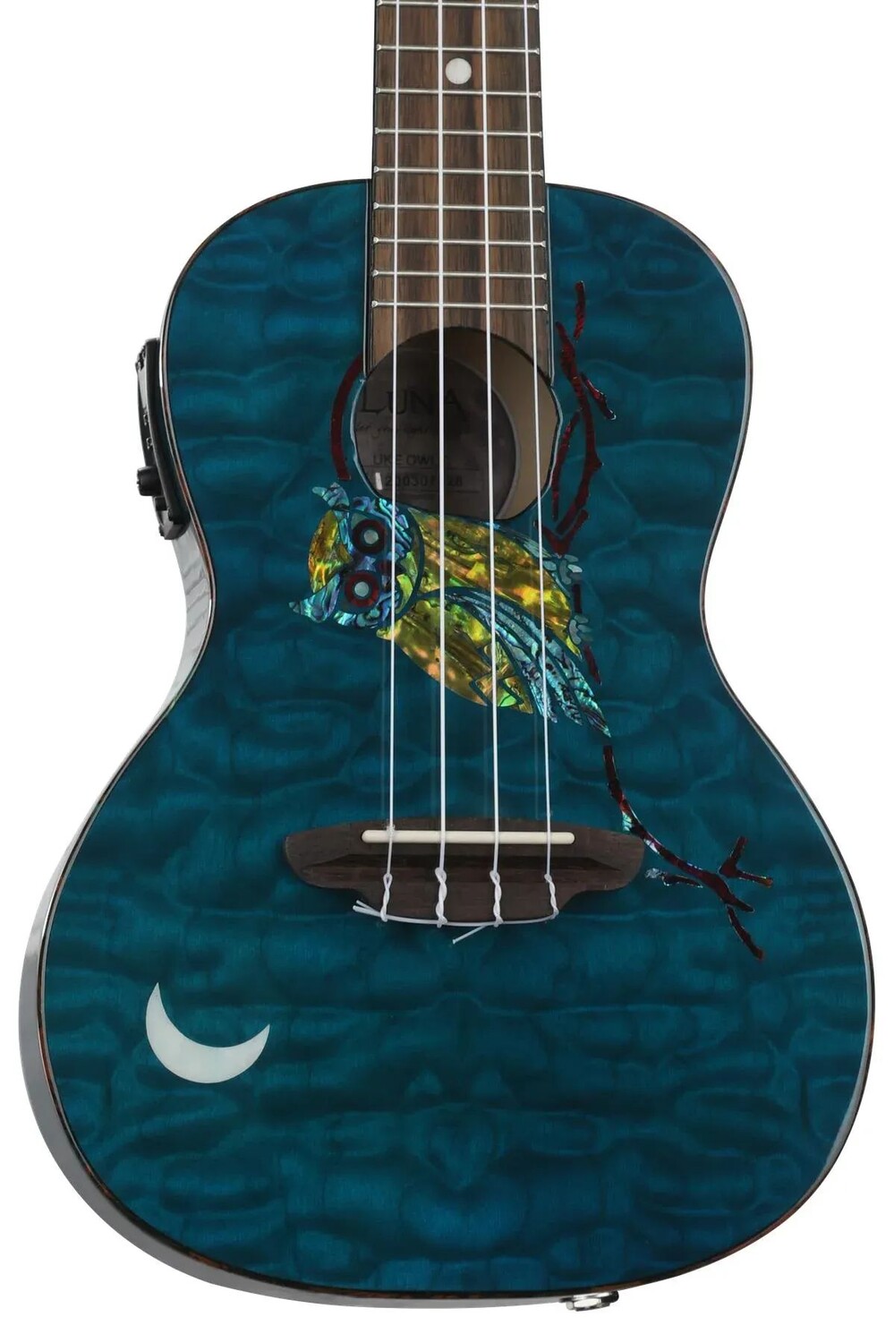 

Концертная укулеле Luna Owl Quilt Top с предусилителем - Trans Blue