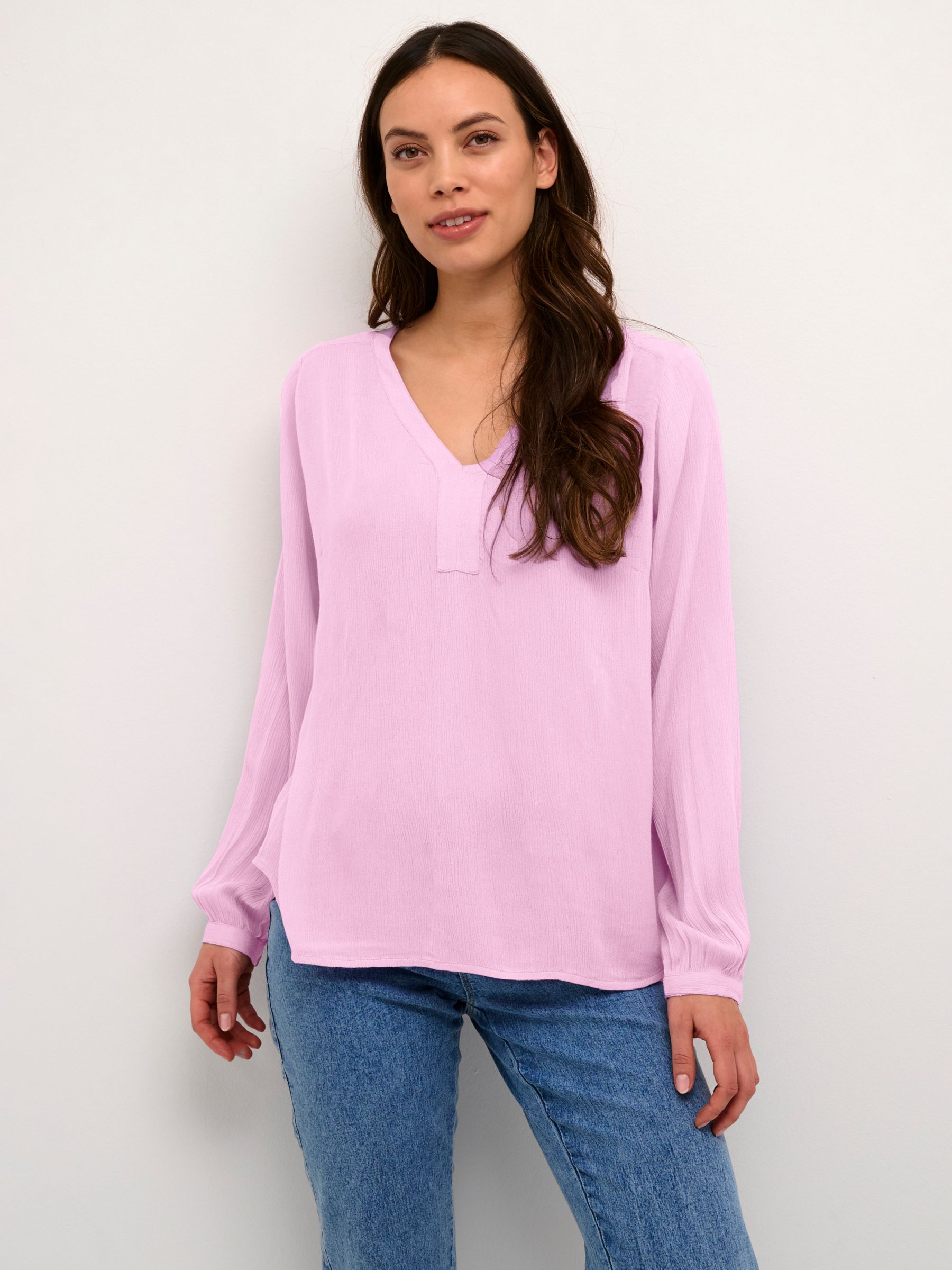 Янтарная блузка с V-образным вырезом KAFFE, люпин блузка с v образным вырезом и принтом пейсли kaffe виноградный лист