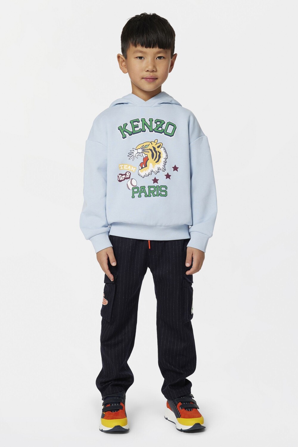 

Детская толстовка с логотипом Kenzo Tiger голубого цвета Kenzo, синий