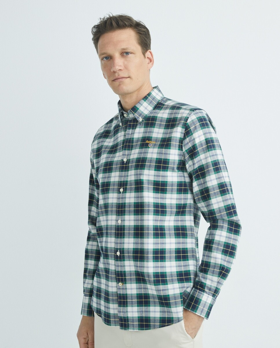 

Мужская рубашка с длинным рукавом с принтом Barbour, зеленый