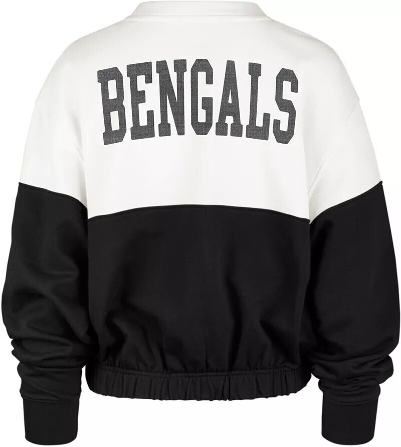 

Женский свитшот '47 Cincinnati Bengals с цветными блоками Bonita Sandstone Crew