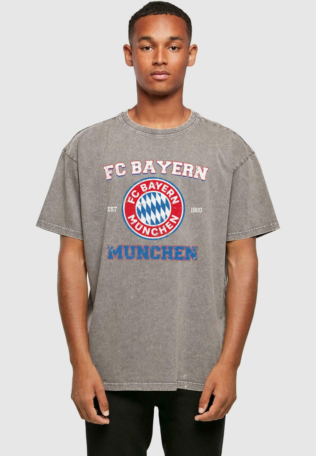 Team ФУТБОЛКА Acid WASHED HEAVY OVERSIZE FC Bayern München, цвет asphalt
