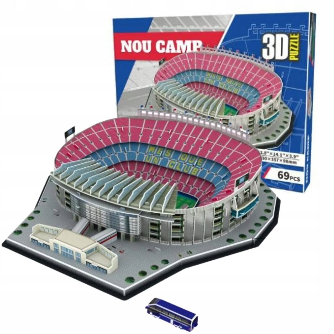 

3D ПАЗЛ FC BARCELONA ФУТБОЛЬНЫЙ СТАДИОН CAMP NOU LA LIGA MESSI БОЛЬШОЙ 69 шт. Inna marka