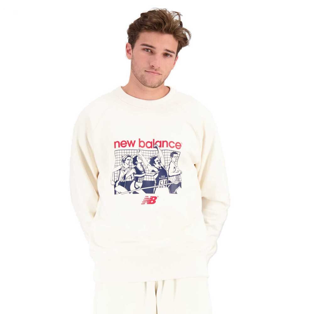 

Толстовка New Balance Athletics Remastered Graphic French Terry Crewneck, белый