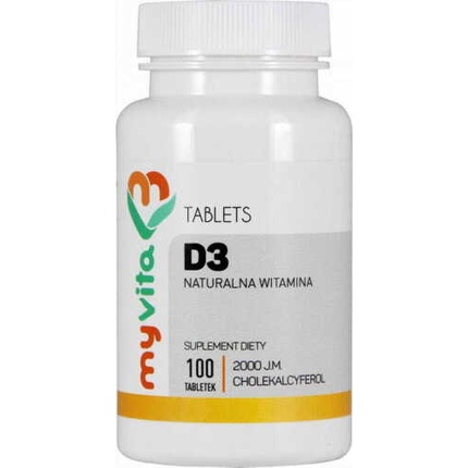 Витамин D3 из ланолина 2000 МЕ 100 таблеток, Myvita
