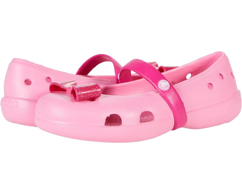 туфли crocs kids keeley embellished flat Балетки Crocs Keeley Embellished Flat, цвет Pink Lemonade