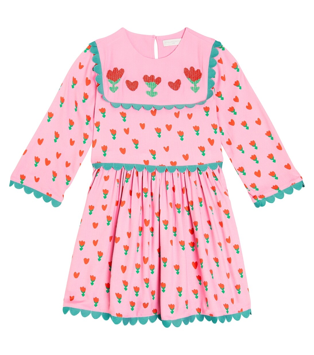 

Платье из джерси с цветочным принтом Stella Mccartney Kids, розовый