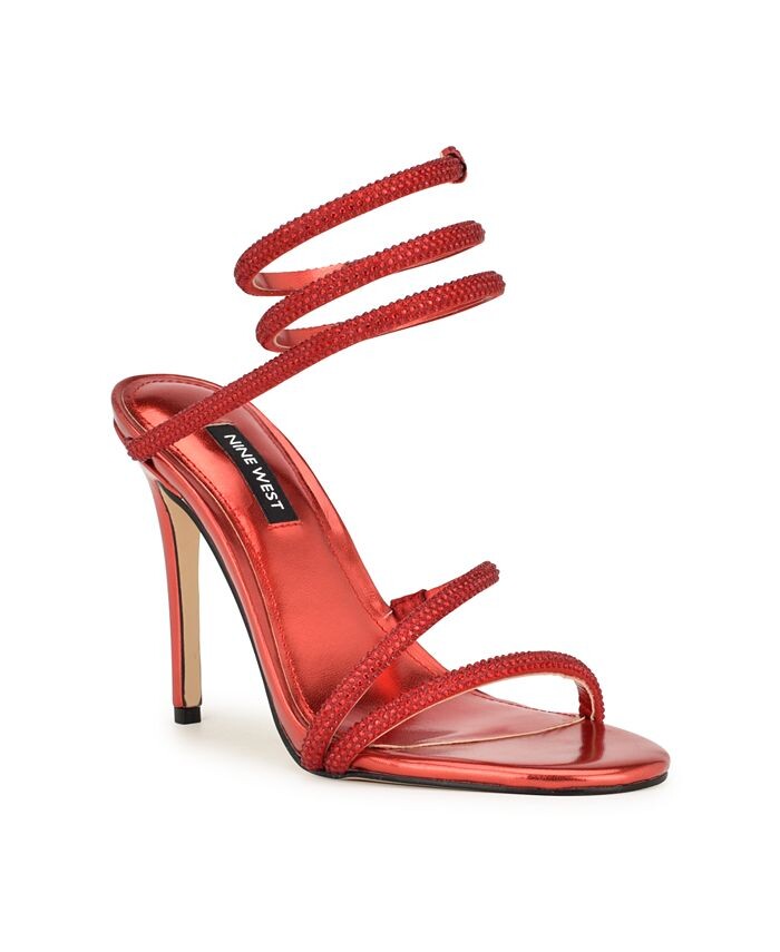 

Женские классические босоножки на каблуке с запахом щиколотки Maskil Nine West, красный