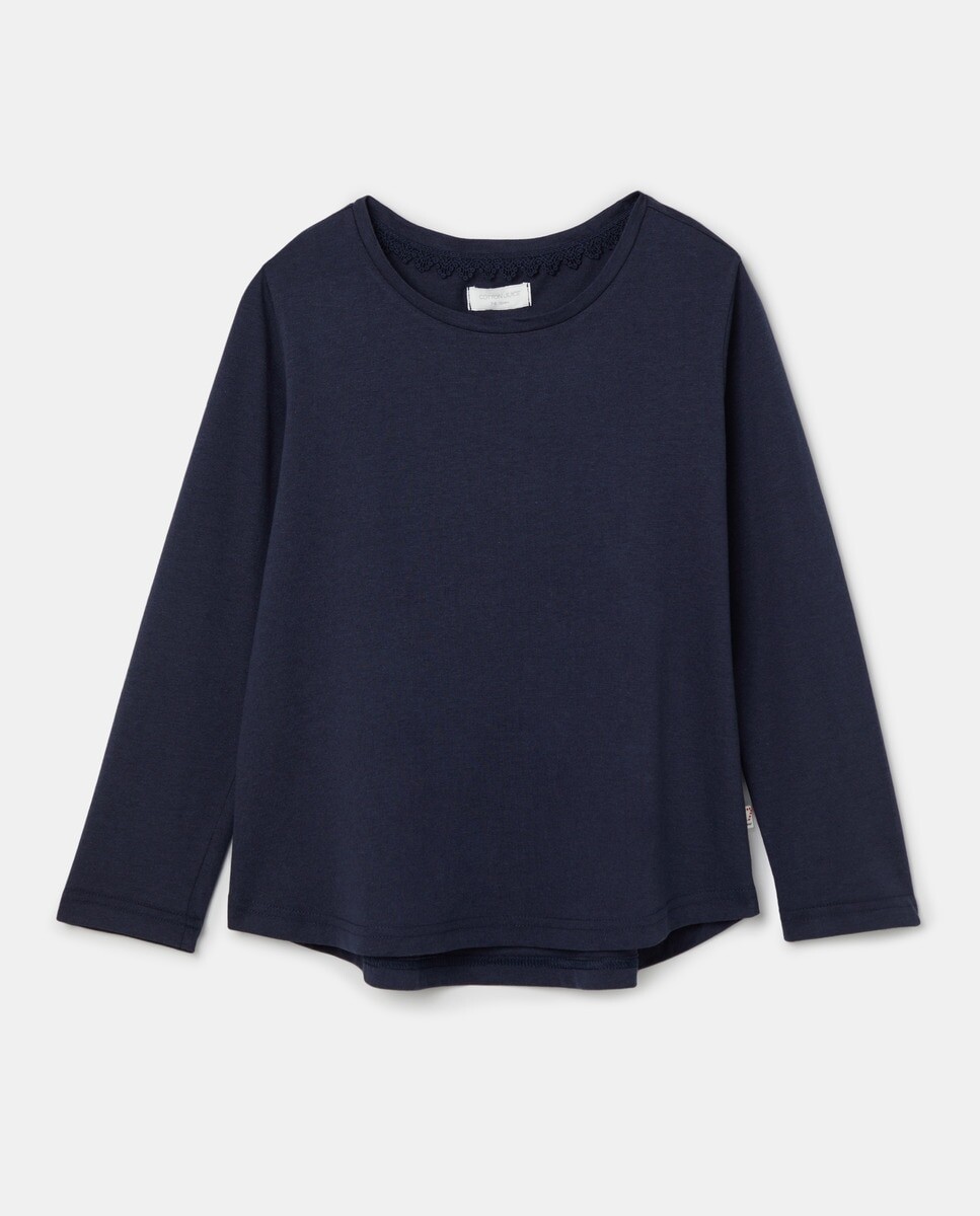 

Однотонная пижама для девочек с длинными рукавами Cotton Juice, темно-синий