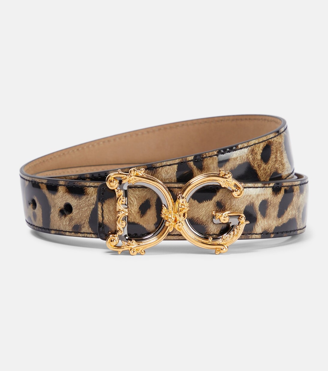 

Лакированный ремень dg с леопардовым принтом Dolce&Gabbana, мультиколор