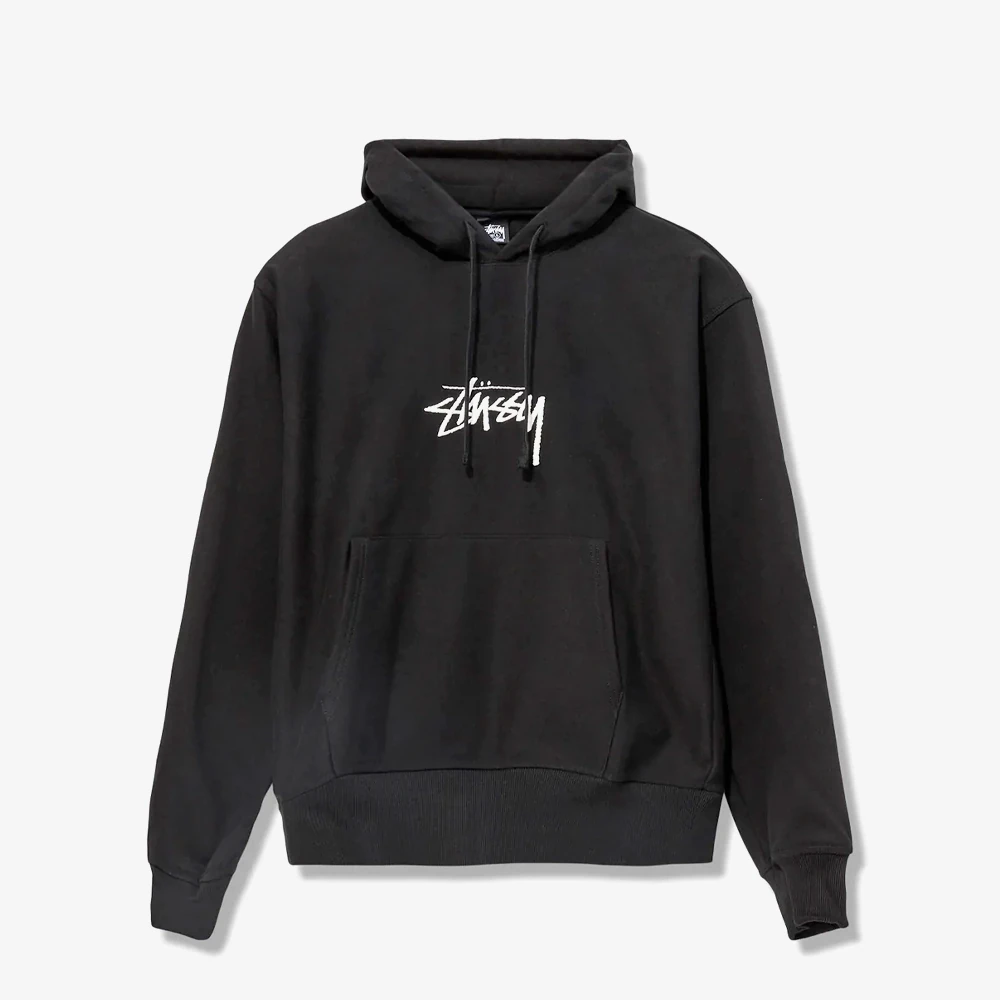 

Толстовка Stock Logo Applique Hoodie 'Black' Stussy, черный