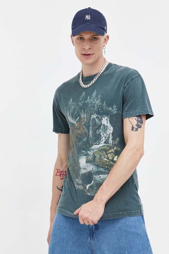 

Хлопковая футболка Abercrombie & Fitch, зеленый