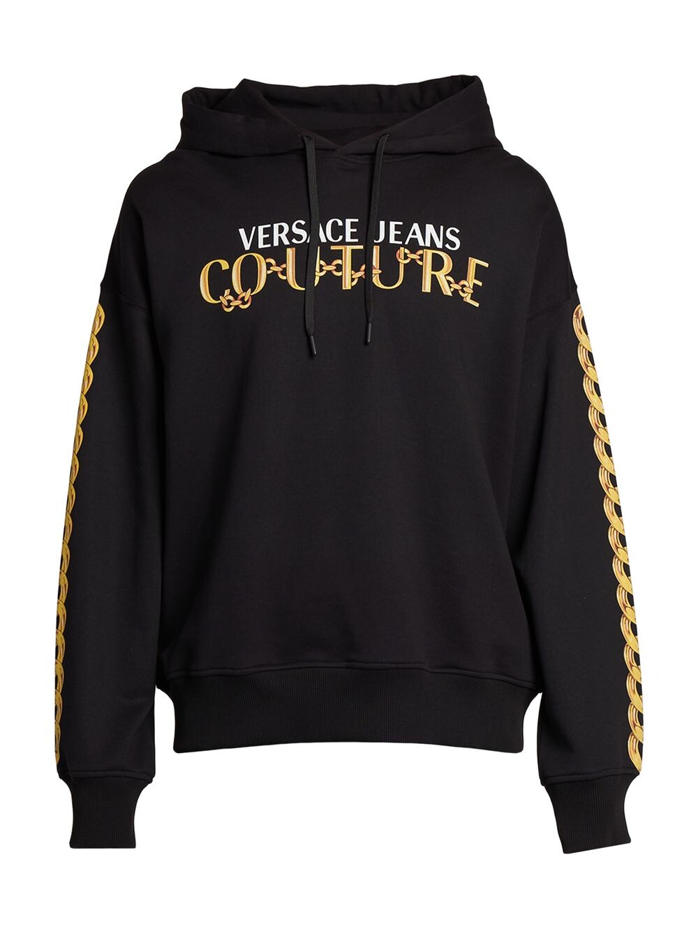 

Худи из хлопка с логотипом Versace Jeans Couture, черный