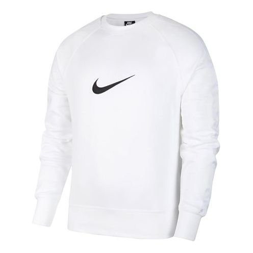 Толстовка Nike Sportswear Swoosh Casual Sports Crew-neck Long Sleeve 'White', белый цена и фото