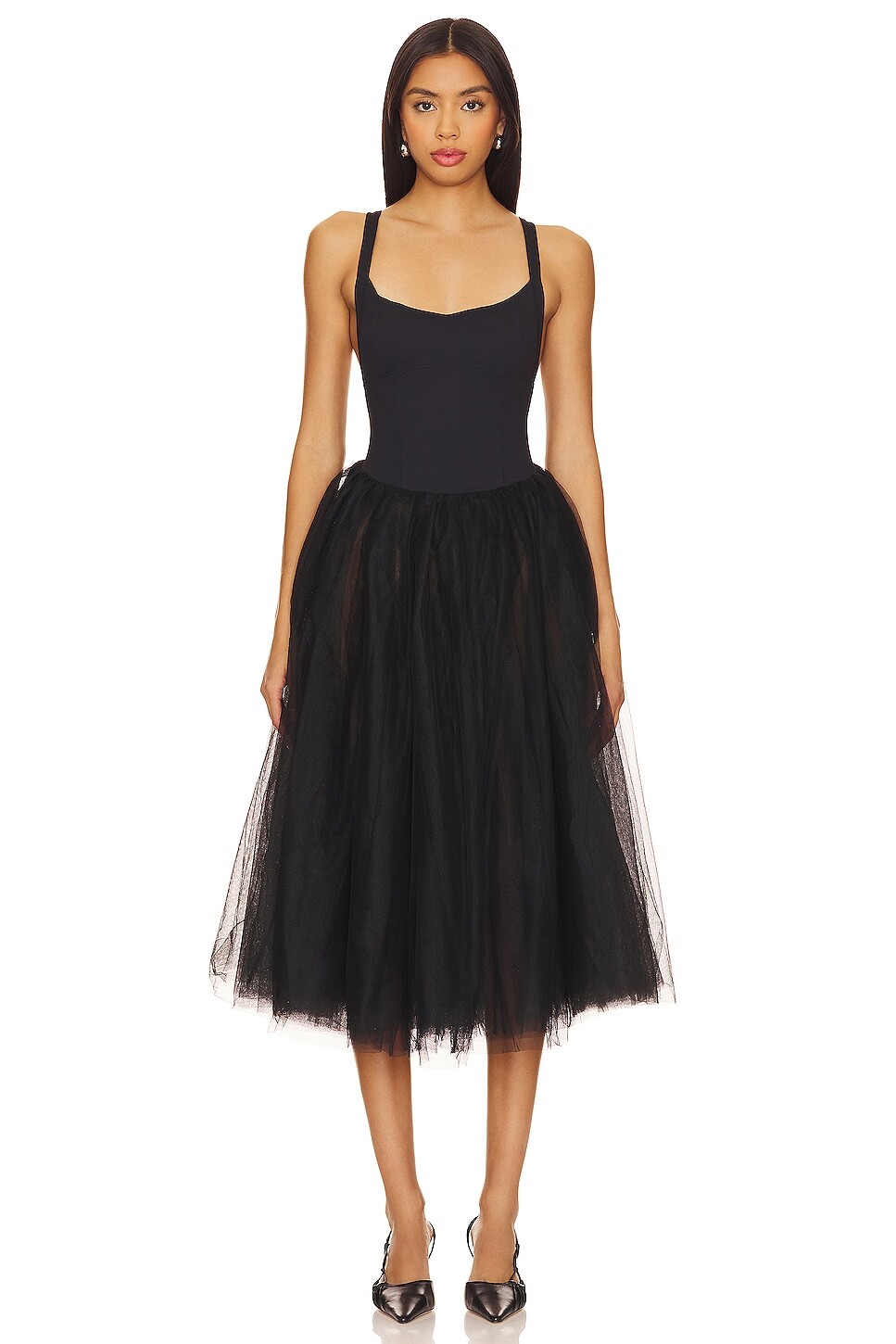 

Платье Free People x Intimately FP Let's Talk Tutu Slip In Black, черный