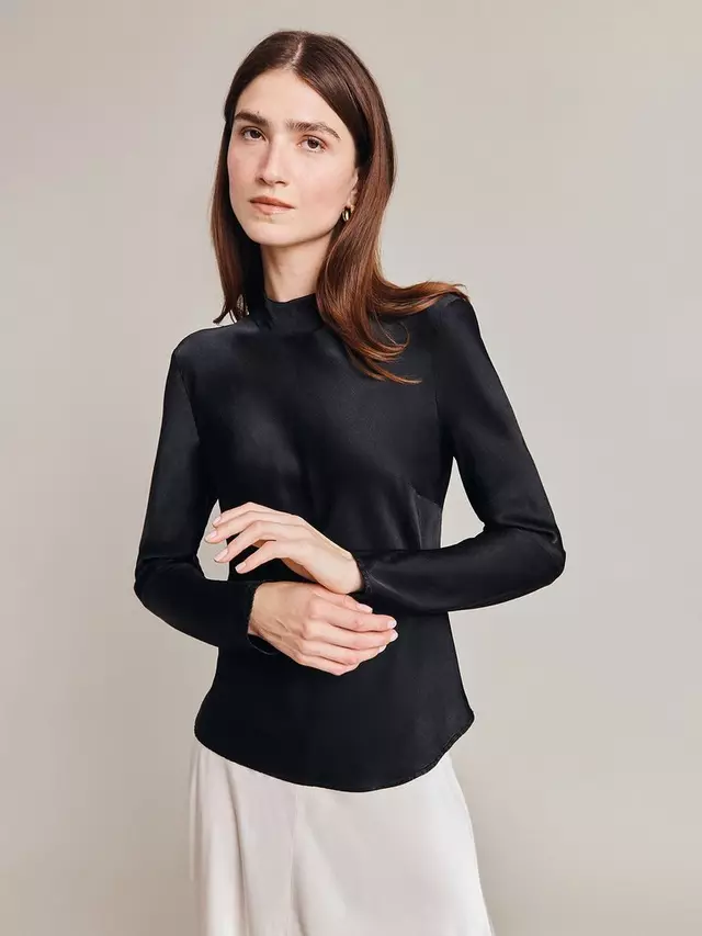 

Топ Ghost Mika Satin Turtleneck, черный