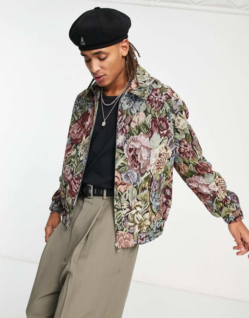 

Жаккардовая куртка Харрингтон оверсайз ASOS DESIGN