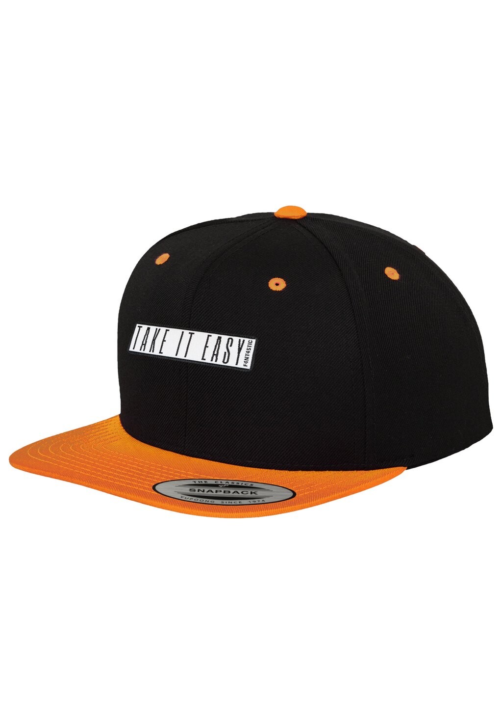 

Бейсболка SNAPBACK 2-TONE TAKE IT EASY F4NT4STIC, цвет black neon orange