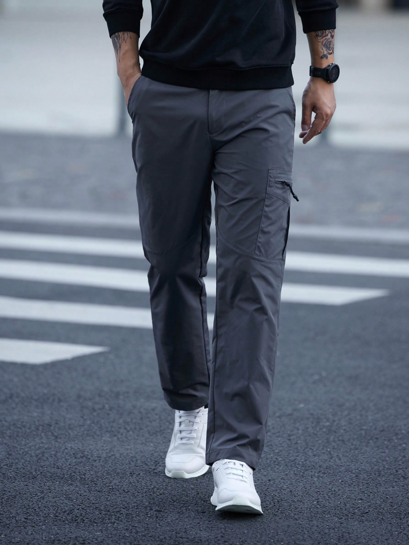 цена Мужские однотонные повседневные брюки-карго Manfinity Mode, серый