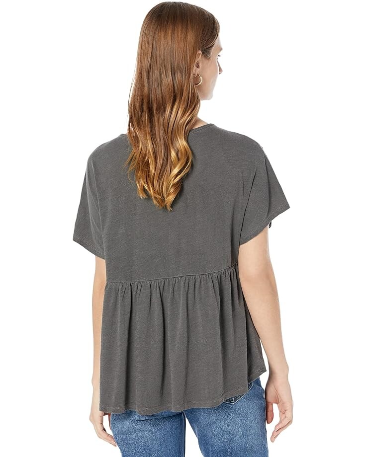 

Топ Lucky Brand Eyelet Babydoll Top, цвет Washed Black