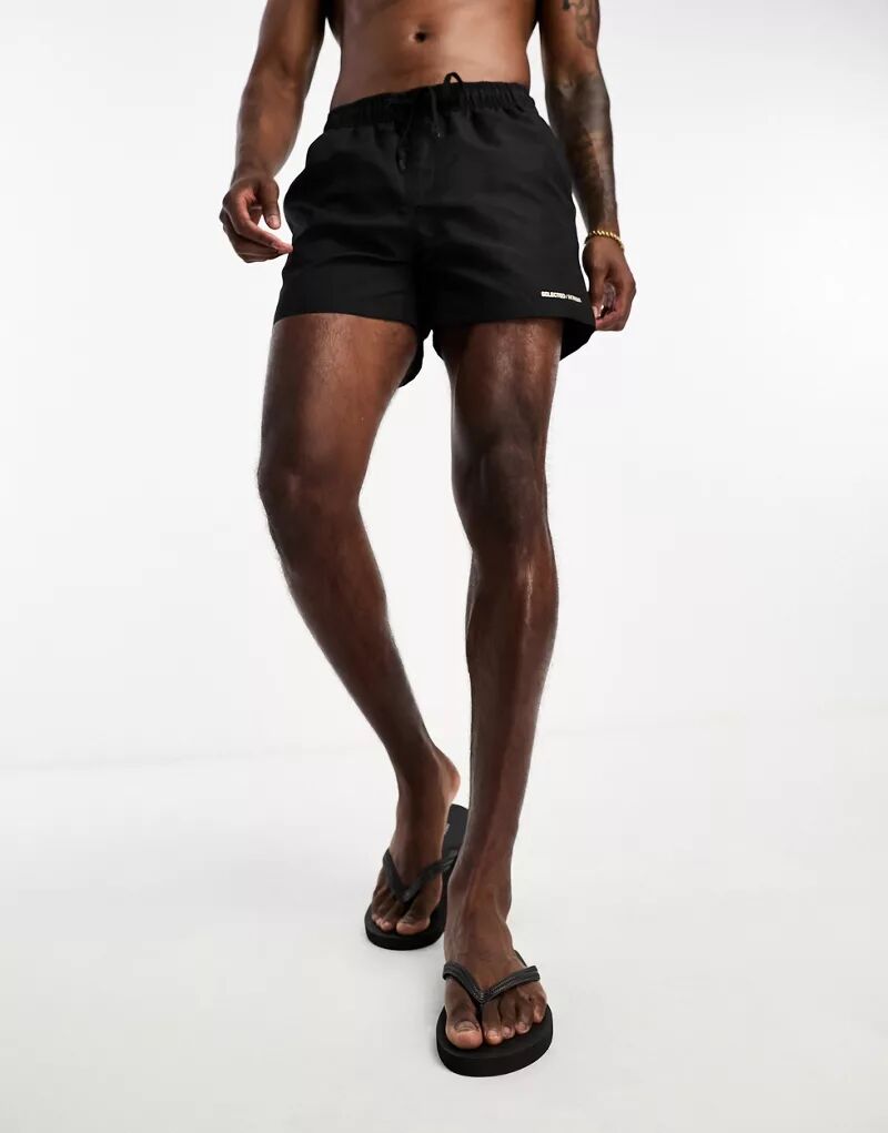Черные плавки-шорты Selected Homme черные плавки шорты selected homme