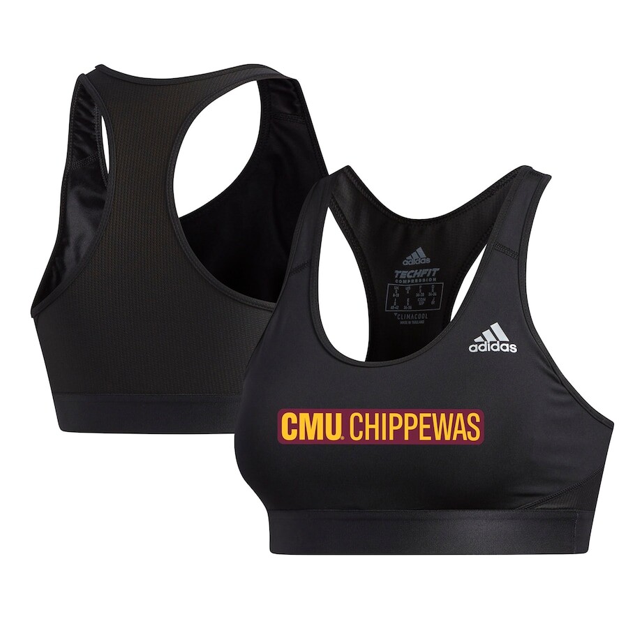 

Спортивный бюстгальтер adidas Central Michigan Chippewas, черный