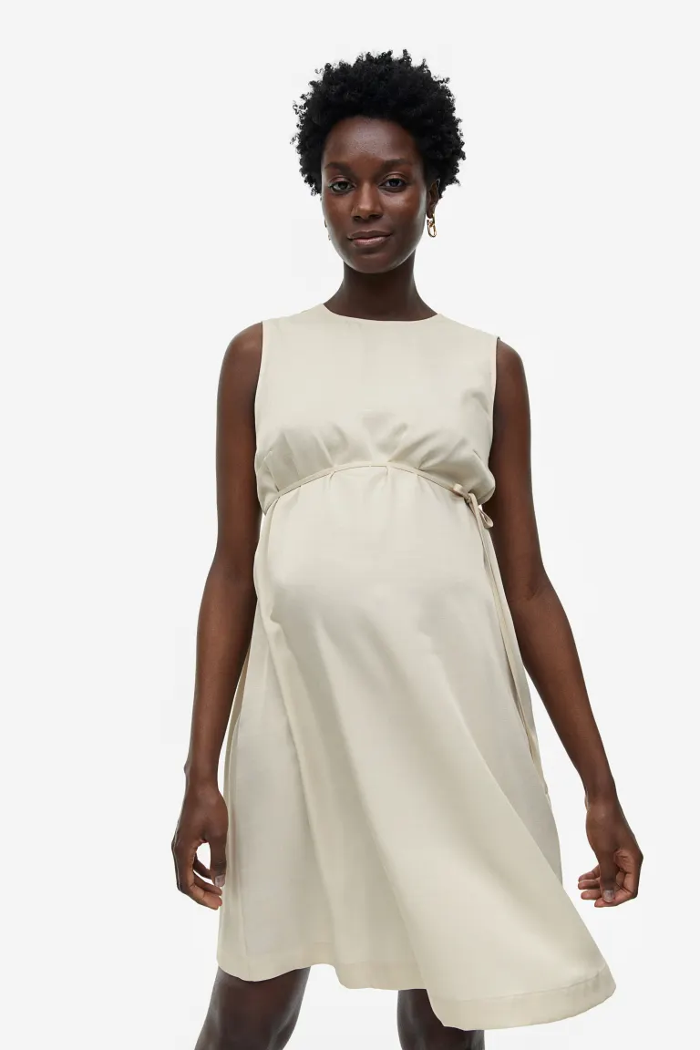 Платье с поясом H&M, бежевый
