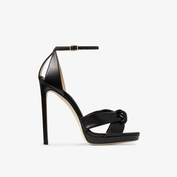 

Кожаные босоножки Rosie на каблуке с перекрестием Jimmy Choo, черный