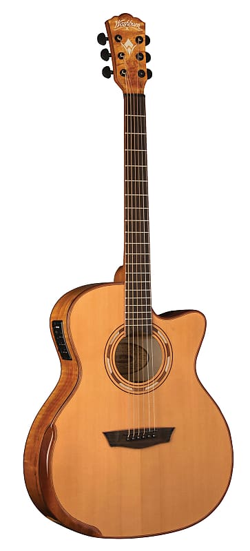 цена Акустическая гитара Washburn - Spalted Maple Comfort Deluxe 66 Auditorium Cutaway Acoustic Electric! G66SCE