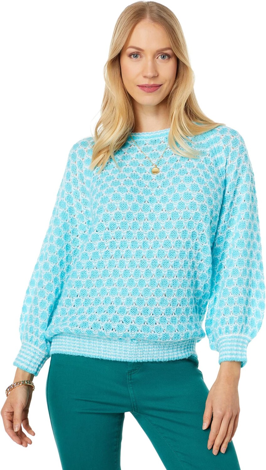 

Свитер Корабель Lilly Pulitzer, цвет Turquoise Shore Honeycomb