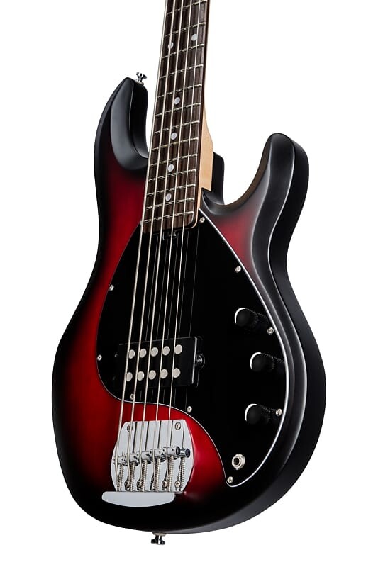 

Басс гитара Sterling by Music Man StingRay 5str Ruby Red Burst Satin Bass Guitar