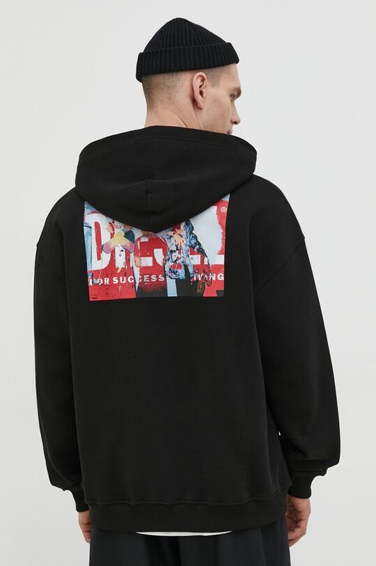 

Хлопковая толстовка Diesel, черный