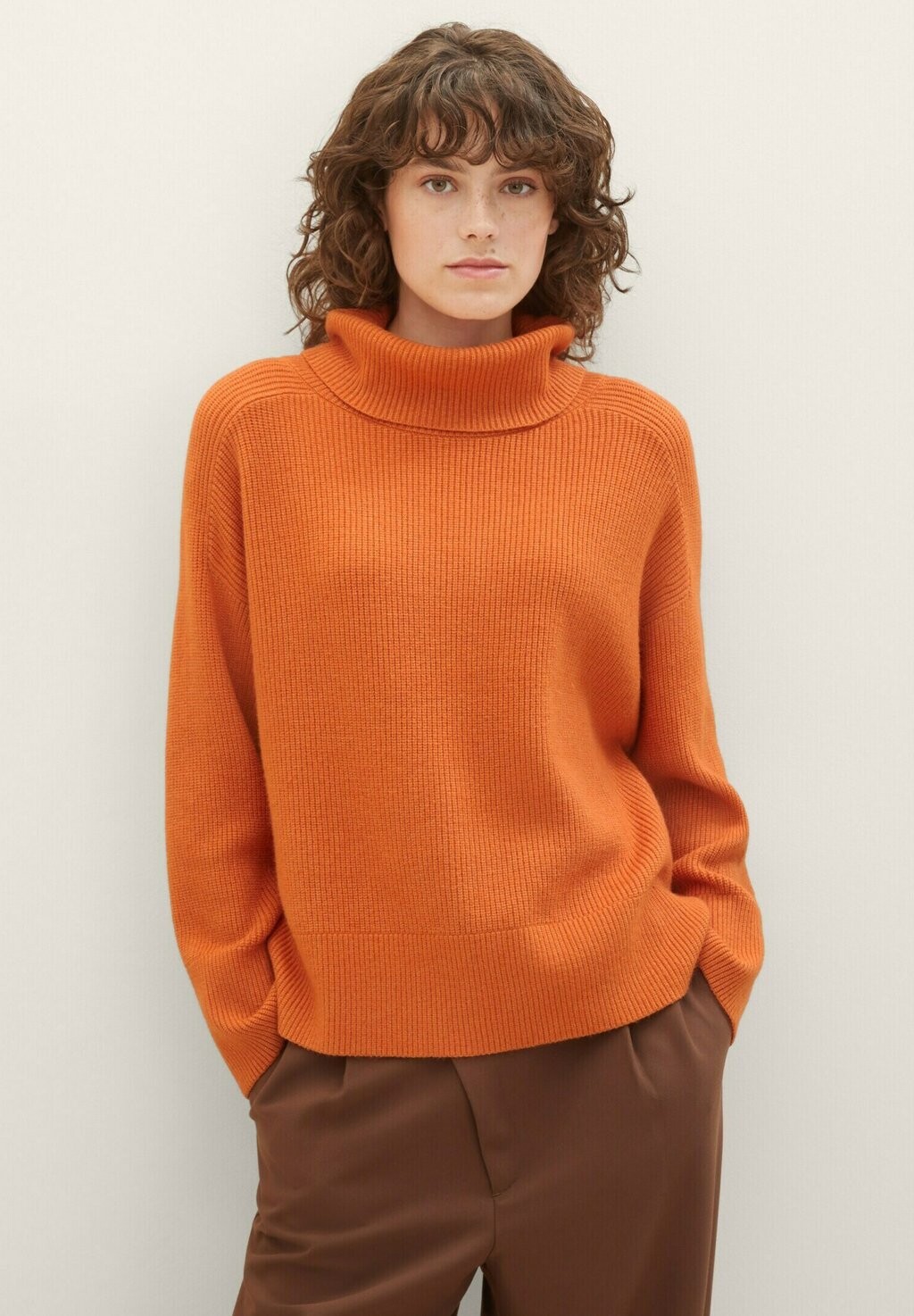 

Свитшот TOM TAILOR Водолазка, цвет gold flame orange melange