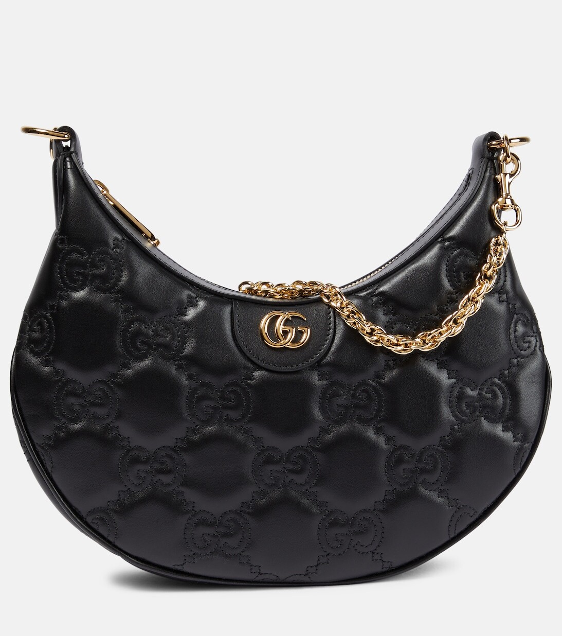 

Сумка через плечо из матовой кожи с узором GG Gucci, черный