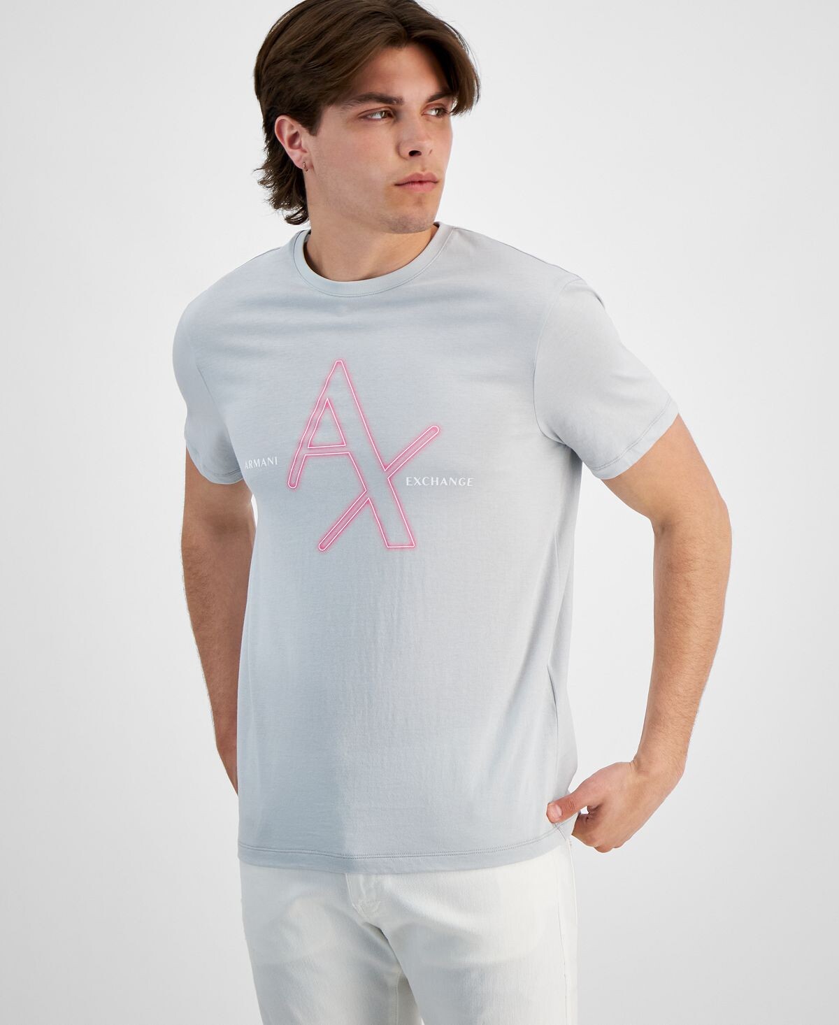

Мужская футболка с неоновым логотипом и графическим рисунком Armani Exchange