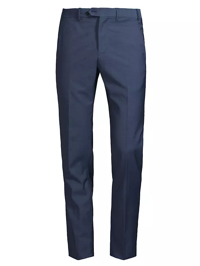 Текстурированные однотонные брюки Emporio Armani, цвет solid medium
