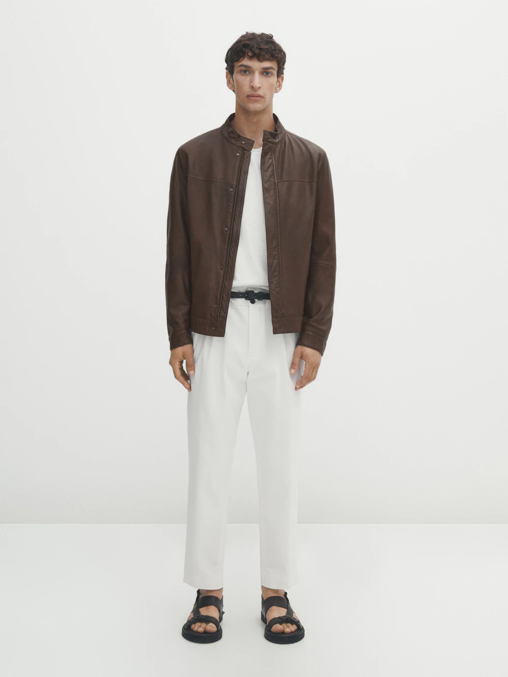 Куртка Massimo Dutti Nappa Leather, коричневый куртка рубашка massimo dutti nappa leather with pocket коричневый