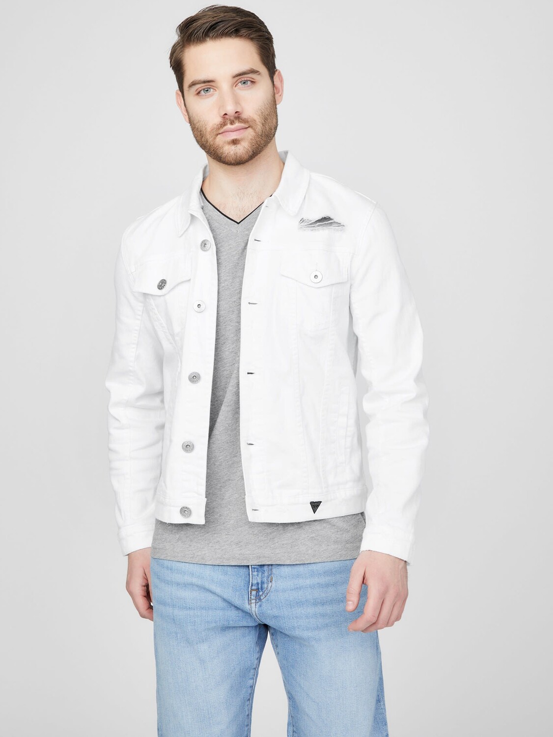 

Джинсовая куртка Morrison Guess Factory, цвет White Wash Destory