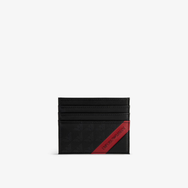 

Тканый визитница с логотипом Emporio Armani, черный