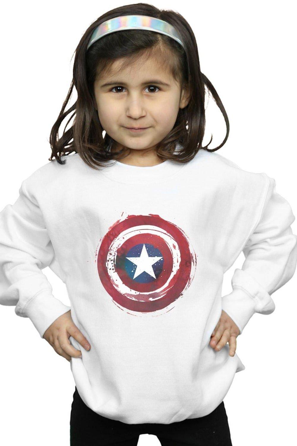 Толстовка с изображением щита «Капитан Америка» Marvel, белый футболка marvel капитан америка с изображением бруклинского щита для девочек 7–16 лет licensed character