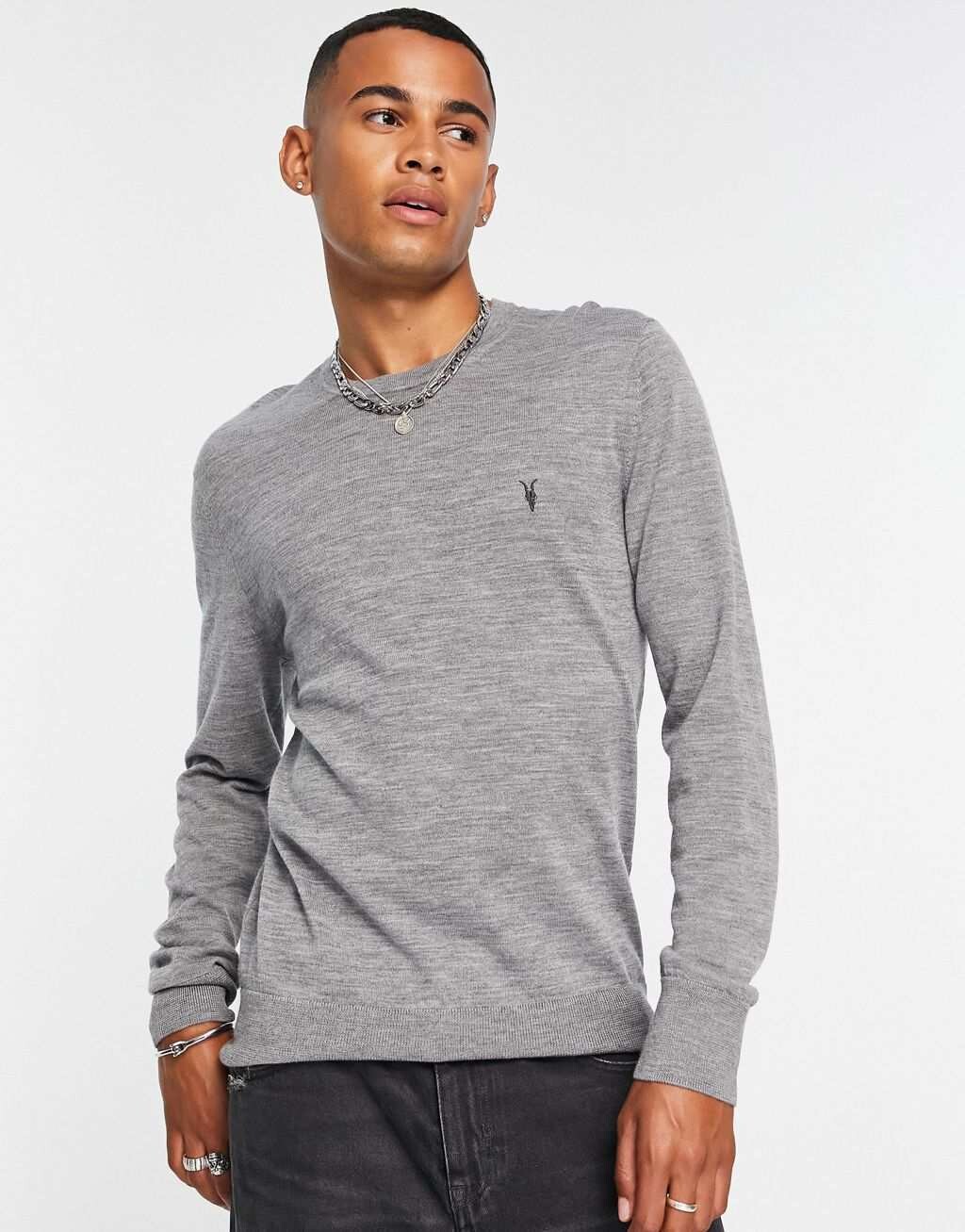 

Серый меланжевый джемпер AllSaints Mode Merino