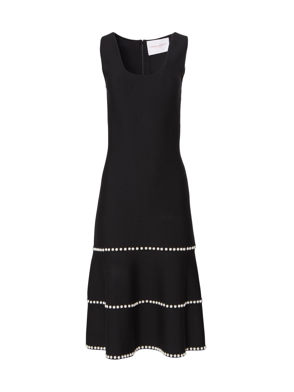 

Платье-миди с искусственным жемчугом Carolina Herrera, черный