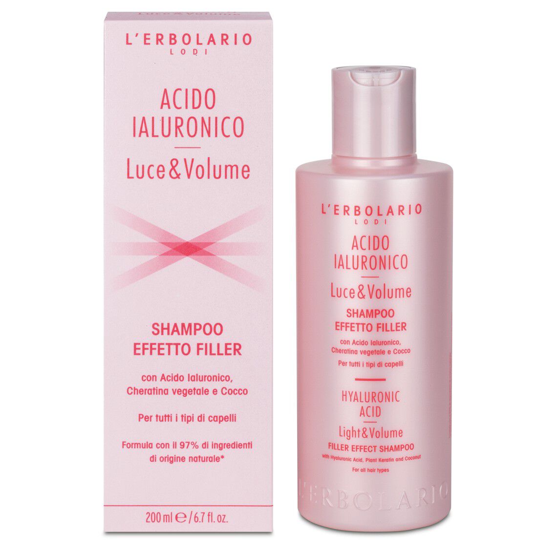 Шампунь для волос L'Erbolario Acido Ialuronico Luce E Volume, 200 мл шампунь для окрашенных и ломких волос