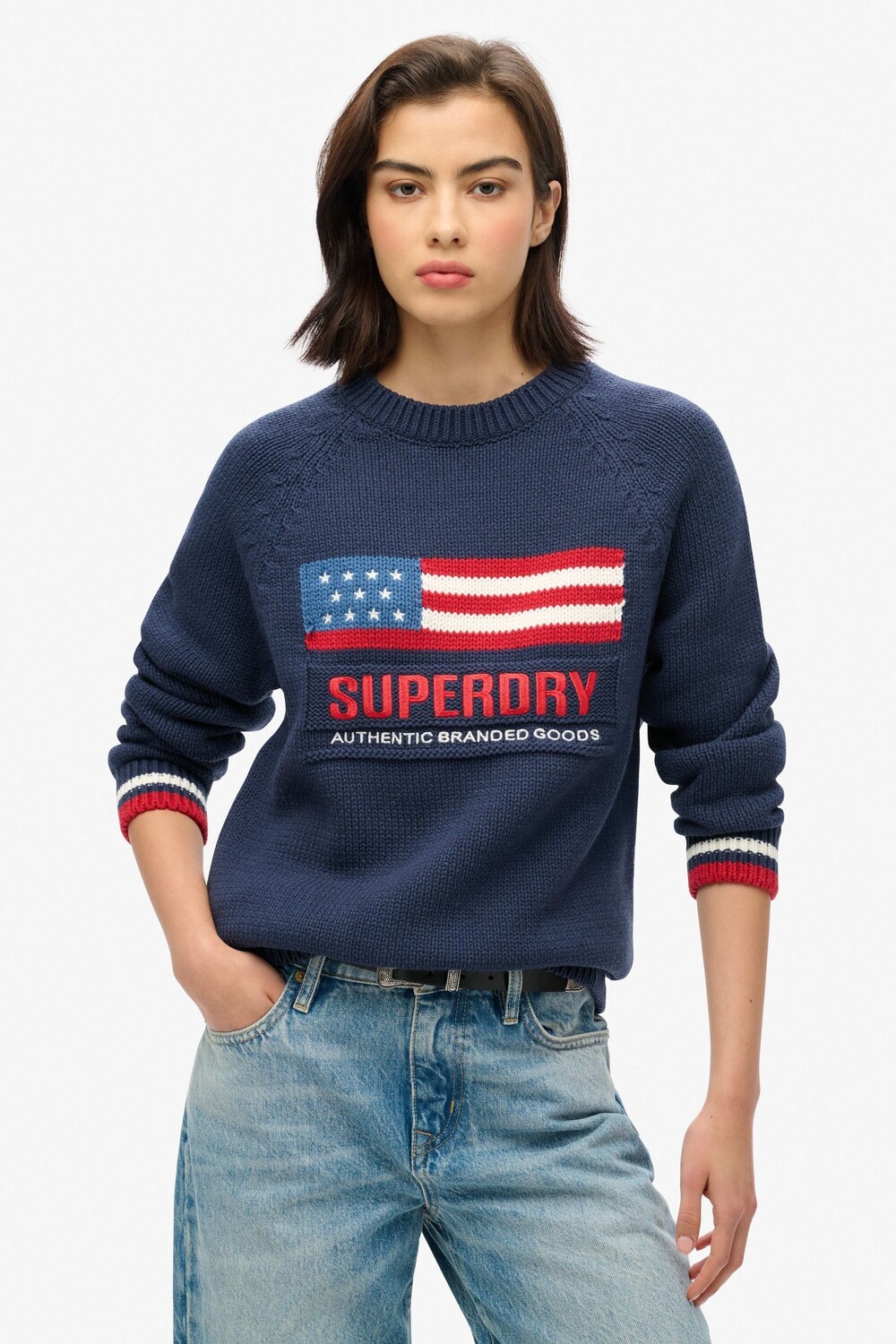 

Джемпер Americana с круглым вырезом Superdry, синий