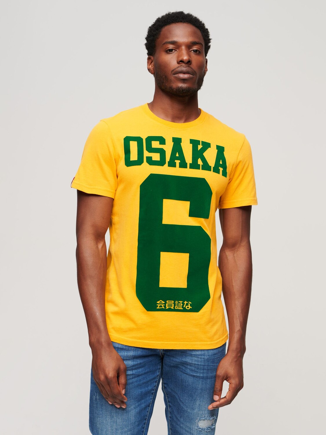 

Футболка с флоковым принтом Osaka 6 Superdry, желтый/мульти