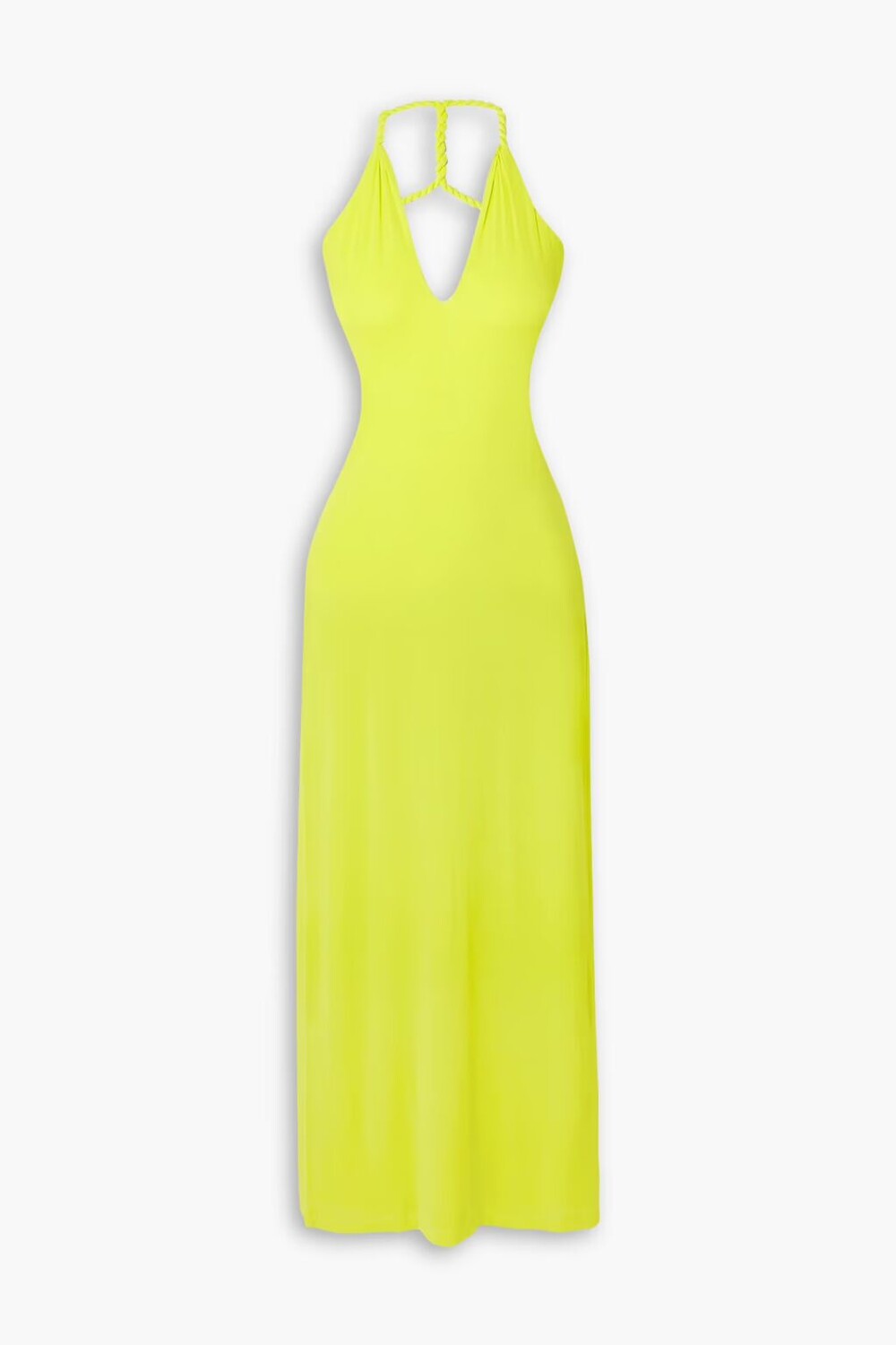 

Платье миди из эластичного кади с открытой спиной Dion Lee, шартрез
