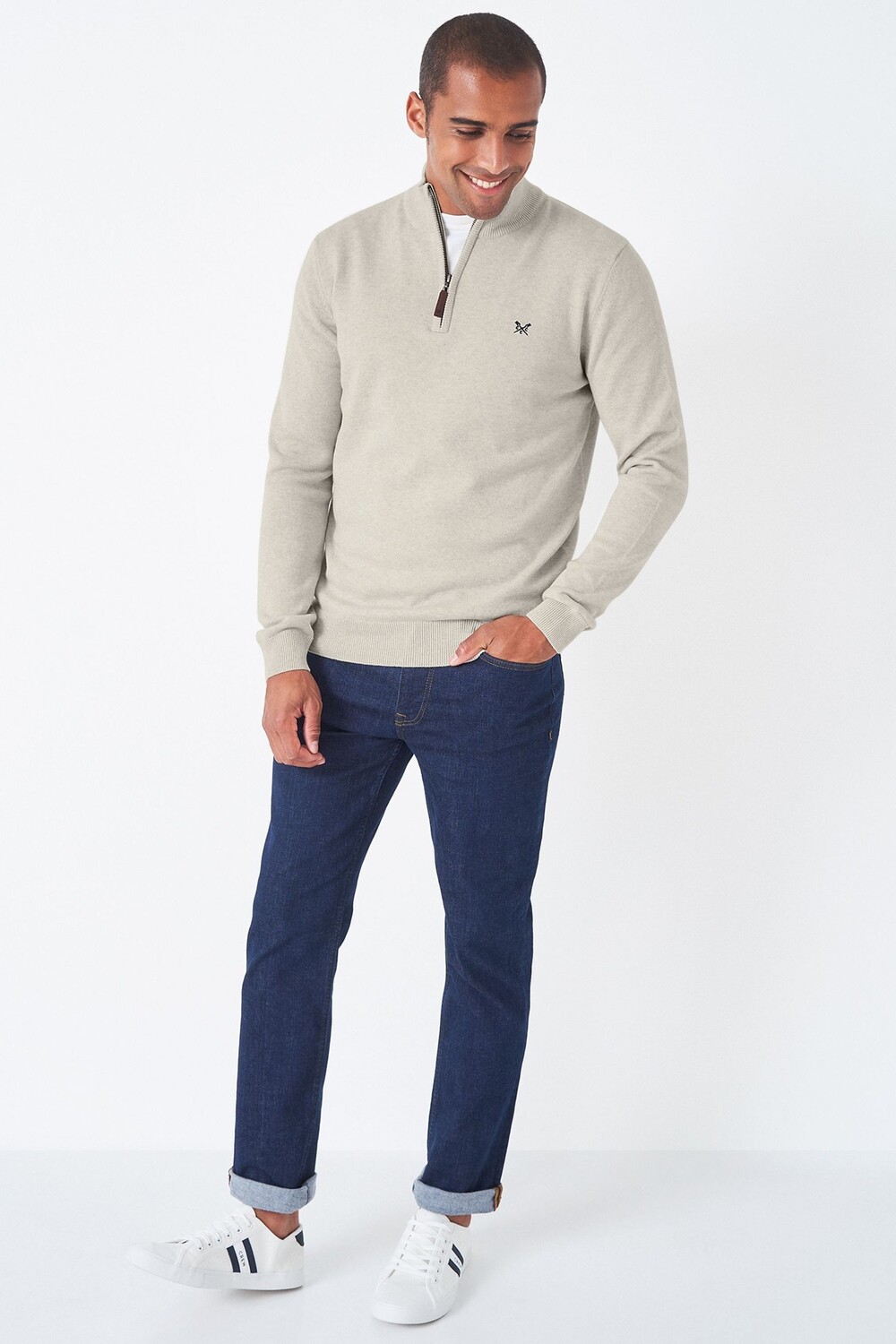 

Хлопковая толстовка кремового цвета в стиле casual Crew Clothing Company, бежевый