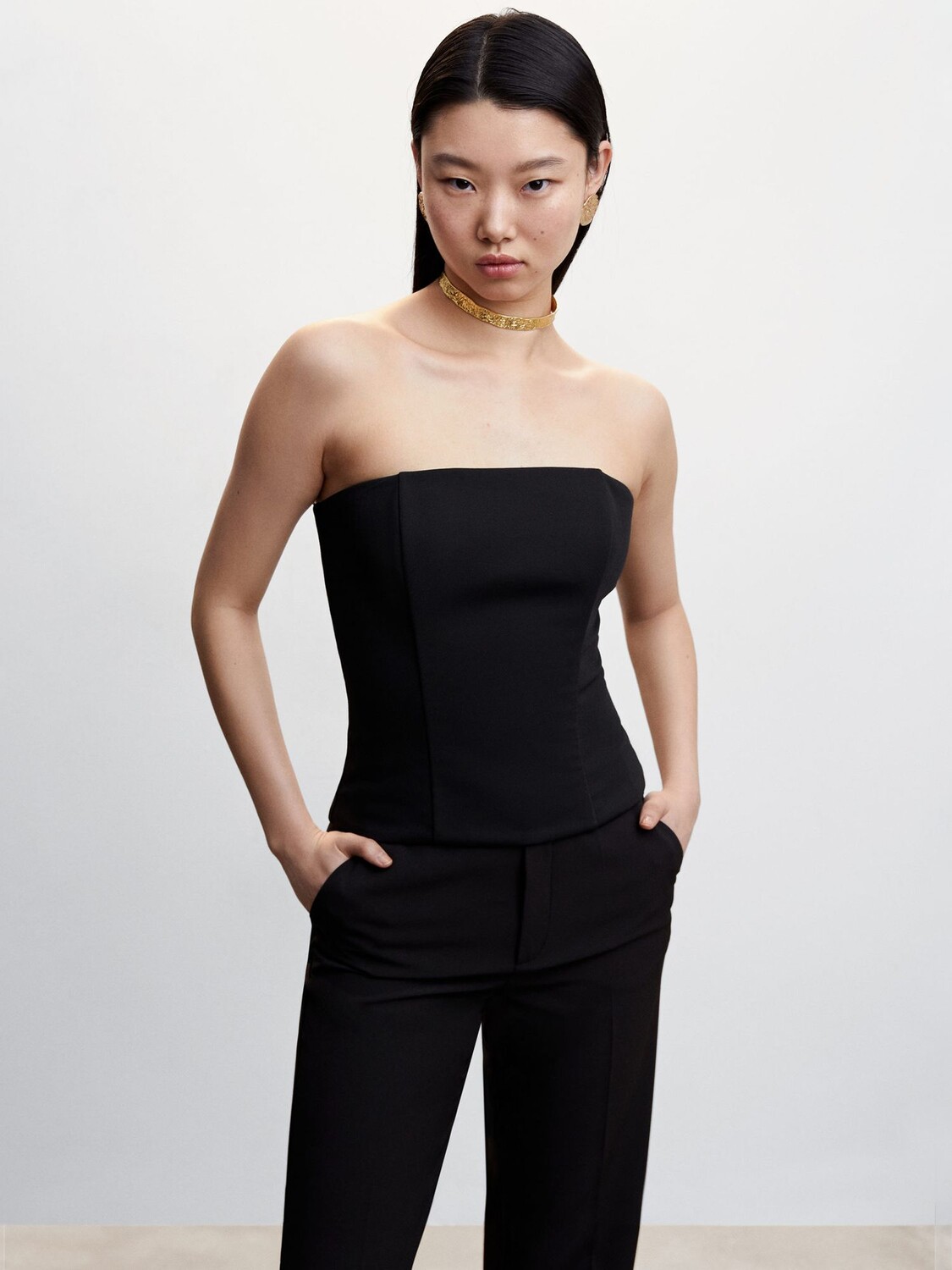 

Топ Mango Gilda Bandeau, черный