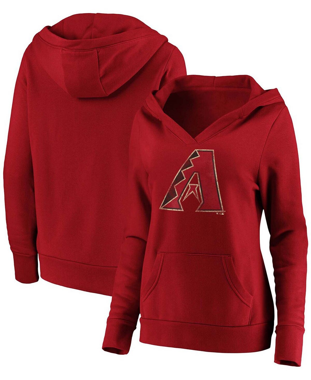 

Красный пуловер с капюшоном размера плюс Arizona Diamondbacks Core Team Crossover с v-образным вырезом Fanatics, красный